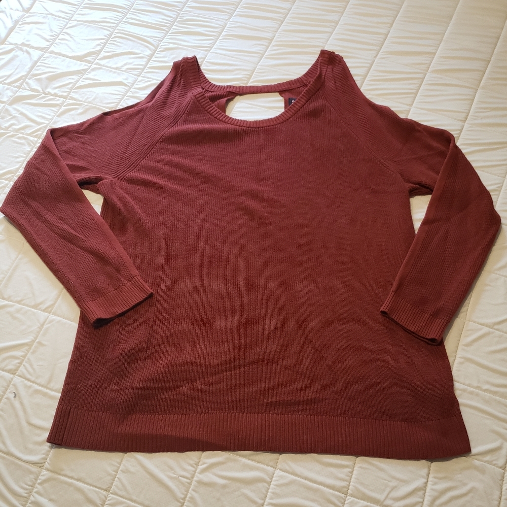 Torrid rust cold shoulder keyhole back sweater size 2